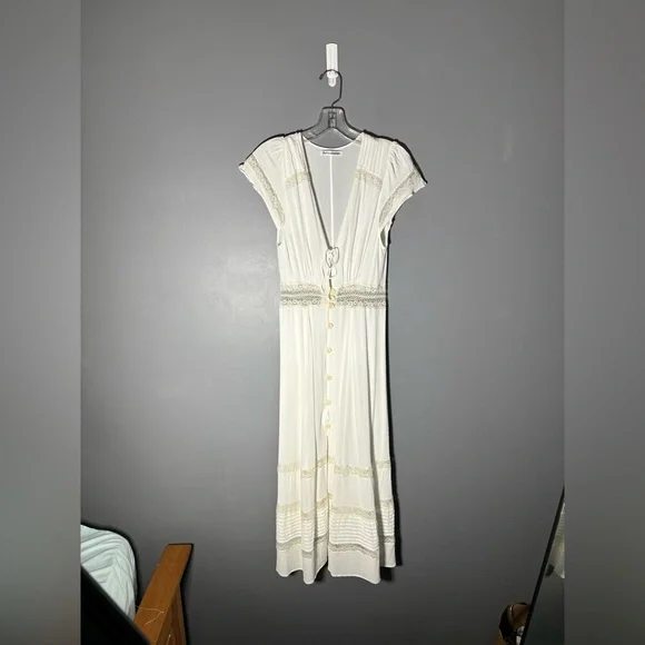Reformation Garland Lace Trim Dress Womens Size 8 - Picture 2 of 6